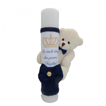 Lumanari botez - Lumanare pentru botez 32 x 21 cm Mini Bimbi LUM5513, Albastru