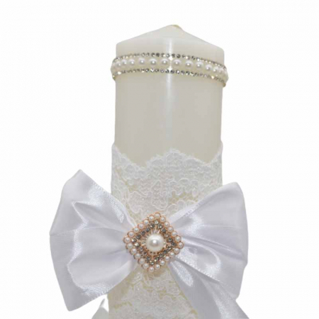 Lumanare pentru botez 32 x 7 cm Mini Junior L030623-3, Alb [2]