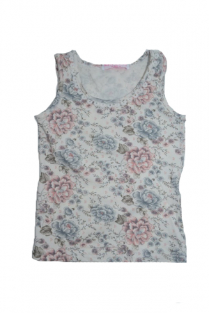 Tricouri fete - Tricou fara maneci pentru fete Happy House CVC-8882-104, Alb