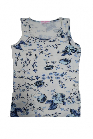 Tricouri fete - Tricou fara maneci pentru fete Happy House CVC-8883-104, Alb