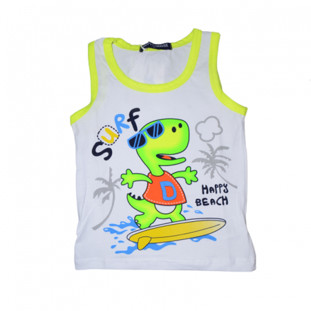 Tricouri baieti - Maiou pentru baieti Happy House QQ-626, Alb