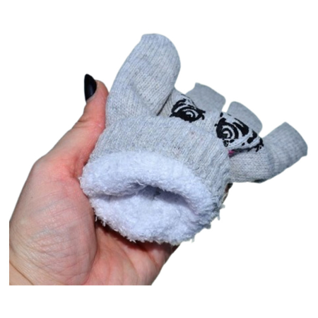 Manusi imblanite, pentru fete, NOVITI M3010G-5, Gri [2]