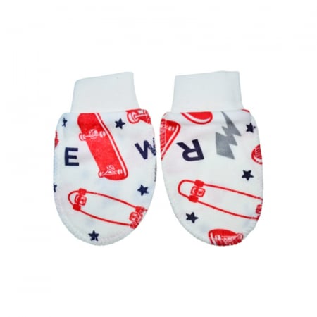 Manusi baieti - Manusi pentru nou-nascut, Mini Junior MNMJ-10, 0-3 luni, Alb