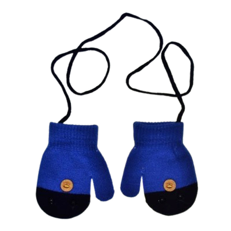 Manusi baieti - Manusi simple, cu snur pentru copii, Mini Junior MS3110A-1, Albastru