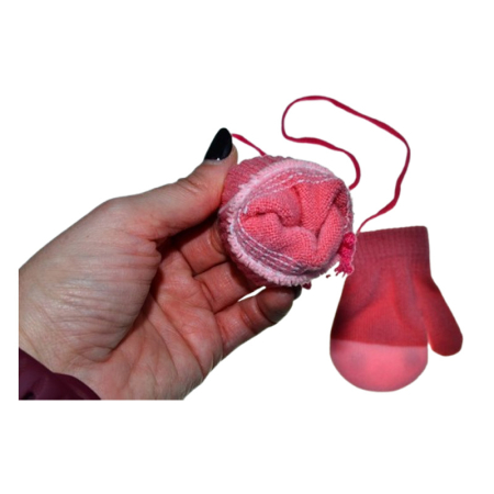 Manusi simple, cu snur, pentru copii, Mini Junior MS3110R3-1, Roz [2]