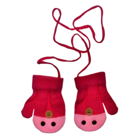 Manusi - Manusi simple, cu snur, pentru copii, Mini Junior MS3110F-1, Fucsia