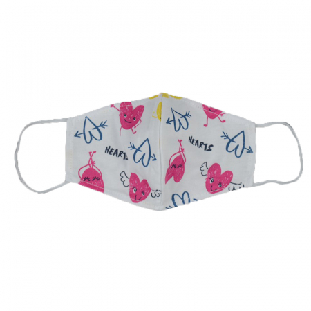 Masti textile - Masca de protectie faciala pentru fete Mini Junior MPF124, Alb