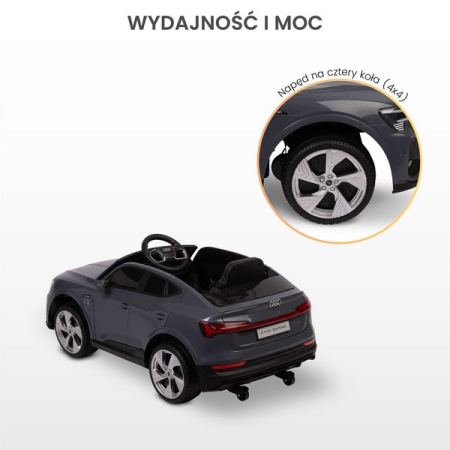 Masina electrica cu telecomanda pentru copii, Audi E-tron Sportback Toyz, 320896, Gri [5]