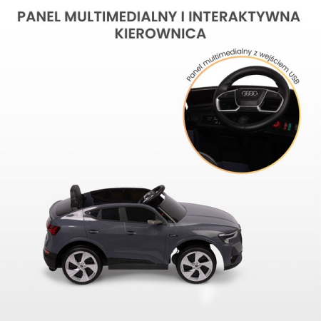 Masina electrica cu telecomanda pentru copii, Audi E-tron Sportback Toyz, 320896, Gri [6]