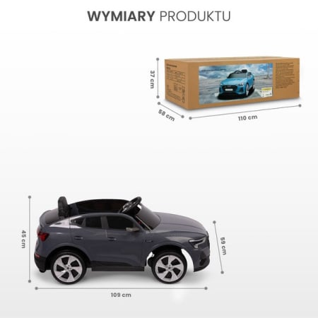 Masina electrica cu telecomanda pentru copii, Audi E-tron Sportback Toyz, 320896, Gri [9]