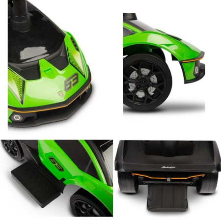 Masinuta copii, 3 in 1, cu maner de impins pentru parinti si bara de protectie, Lamborghini Essenza Toyz, 390116, Verde [3]