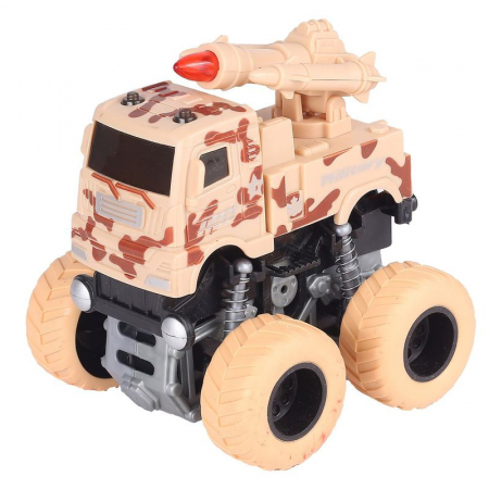 Joaca, activitati si ambalaje - Masinuta monster truck Military Mini Junior 132247, Bej