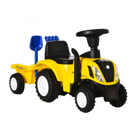 Masini si vehicule pentru copii - Tractor cu remorca pentru copii Baby Mix HZ-658T, Galben