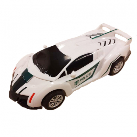 Joaca, activitati si ambalaje - Masinuta politie tip robot Midex D33423, Alb