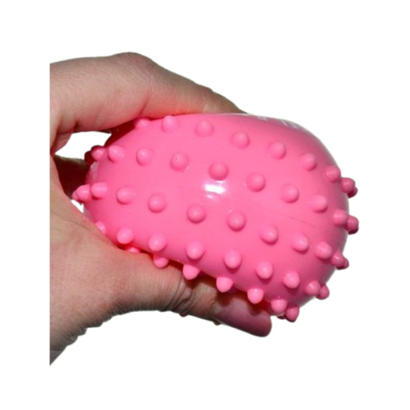Jucarie antistres minge, din cauciuc moale, diametru 11,5 cm, pentru copii, Mini Junior M2011R, Roz [1]