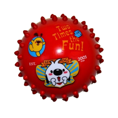 Joaca, activitati si ambalaje - Jucarie antistres minge, din cauciuc moale, diametru 11,5 cm, pentru copii, Mini Junior M2011R2, Rosu