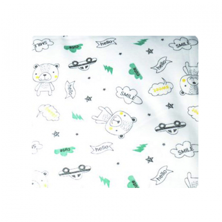 Pled pentru fete 80 x 80 cm Mini Bimbi MNB-3, Alb [1]