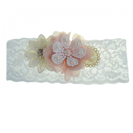 Accesorii par fetite - Bentita pentru fete Mini Bimbi MNB-5-3, Alb