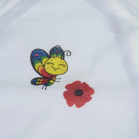 Body cu maneca scurta pentru fete Mini Bimbi MNN-6, Alb [2]