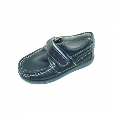Pantofi cu siret si scai baieti - Mocasini din piele naturala pentru baieti Ozcan Kids MBOZC4-30, Bleumarin
