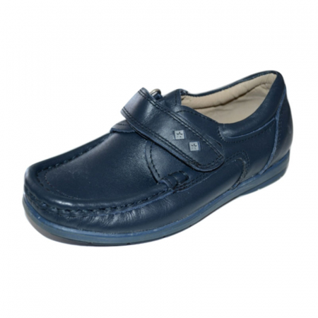 Pantofi cu siret si scai baieti - Mocasini din piele pentru baieti OZCAN OZCN11-30, Bleumarin