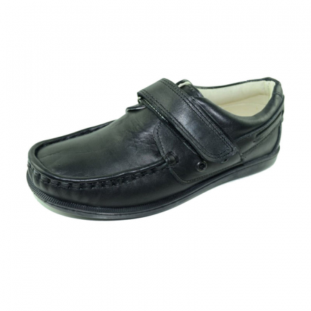Pantofi cu siret si scai baieti - Mocasini din piele pentru baieti Ozcan OZCN2-30, Negru