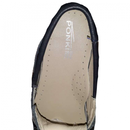 Mocasini din piele pentru baieti Ponki PKI2-B-36, Bleumarin [3]