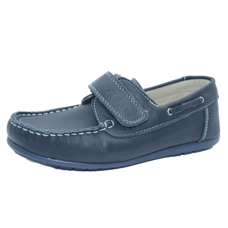 Mocasini din piele pentru baieti Ponki PKI2-B-36, Bleumarin [0]