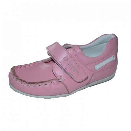Pantofi cu siret si scai fete - Mocasini din piele pentru fete Pinky Pinky PPKF2-24, Roz