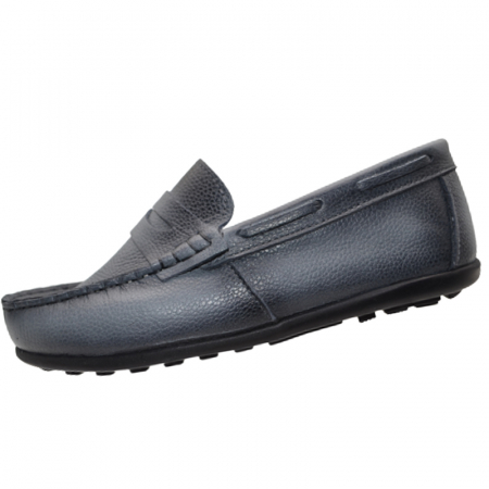 Pantofi cu siret si scai baieti - Mocasini ortopedici din piele pentru baieti Pine Kids PNK1-31, Bleumarin