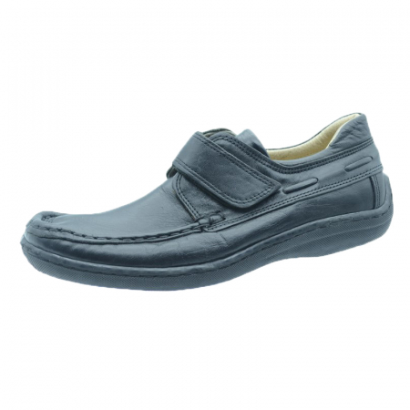 Pantofi cu siret si scai baieti - Mocasini piele baieti Majestic Shoes SSBM-38-33, Negru