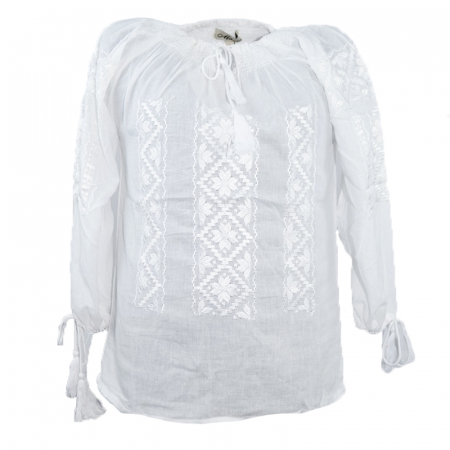 Bluze fete - Bluza tip ie pentru fete Mini Junior MRI-6-80-86, Alb