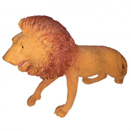 Joaca, activitati si ambalaje - Figurina leu 25 cm Mini Junior NW-1, Portocaliu