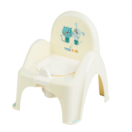 Igiena copiilor - Olita antiderapanta tip scaunel Tega Baby Dog & Cat PK-007-102, Crem