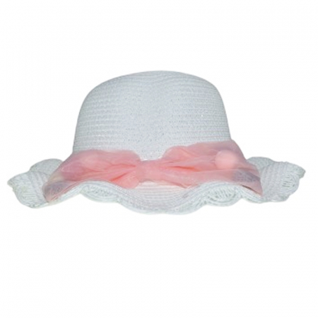 Caciuli si palarii de vara fete - Palarie pentru fete Mini Junior MJ0105, Alb