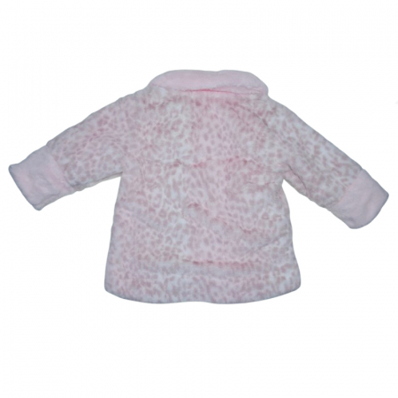 Palton din blana artificiala cu imprimeu animal print pentru fete Mini Junior PLT-MJ6, Roz [1]
