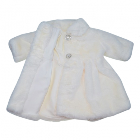 Palton din blanita artificiala pentru fete Mini Junior PLT-MJ4, Crem [3]