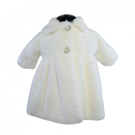 Palton din blanita artificiala pentru fete Mini Junior PLT-MJ4, Crem [2]