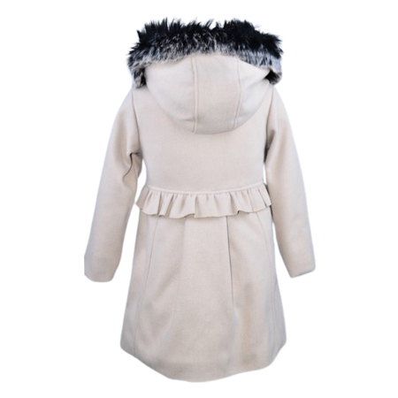 Palton elegant cu gentuta, pentru fete, Mini Junior PLT2810C2-92, Crem [1]