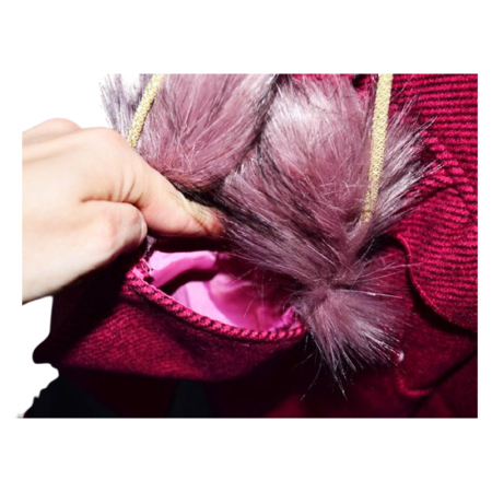 Palton elegant cu gentuta, pentru fete, Mini Junior PLT2810F-92, Fucsia [8]