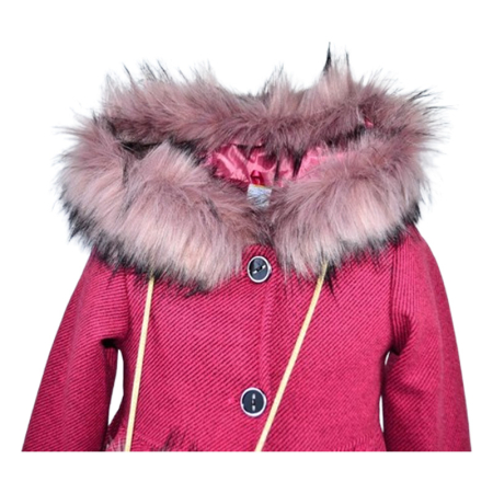 Palton elegant cu gentuta, pentru fete, Mini Junior PLT2810F-92, Fucsia [2]