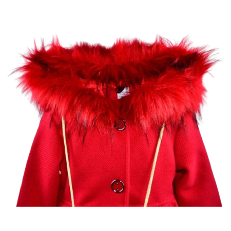 Palton elegant cu gentuta, pentru fete, Mini Junior PLT2810R2-92, Rosu [2]