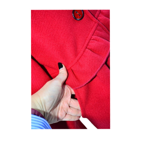 Palton elegant cu gentuta, pentru fete, Mini Junior PLT2810R2-92, Rosu [3]