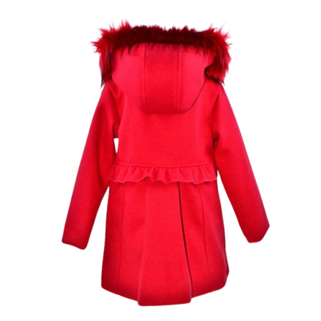 Palton elegant cu gentuta, pentru fete, Mini Junior PLT2810R2-92, Rosu [1]