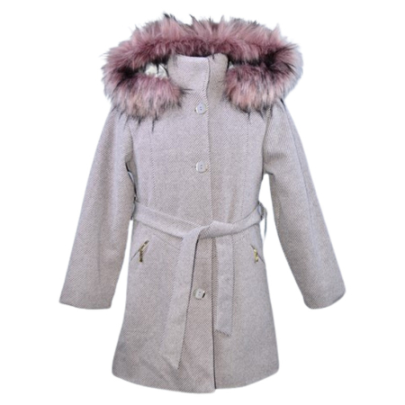 Îmbrăcăminte fete - Palton elegant pentru fete, Mini Junior PLT2410G-140, Gri