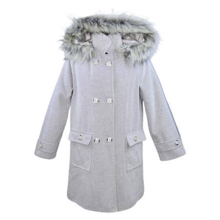 Îmbrăcăminte fete - Palton elegant pentru fete, Mini Junior PLT2410G2-128, Gri