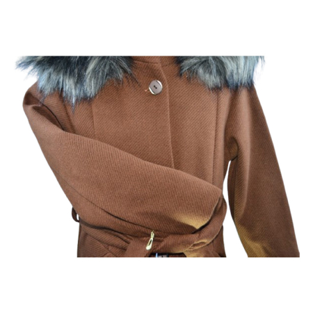 Palton elegant pentru fete, Mini Junior PLT2410M-140, Maro [3]