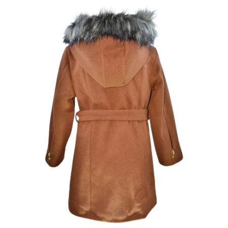 Palton elegant pentru fete, Mini Junior PLT2410M-140, Maro [1]