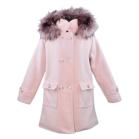 Îmbrăcăminte fete - Palton elegant pentru fete, Mini Junior PLT2410R2-128, Roz