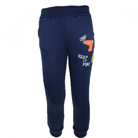 Pantaloni sport baieti - Pantaloni captusiti pentru baieti Happy House HB8520-86, Bleumarin